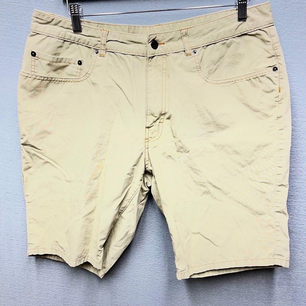 Patagonia Mens 35 Tan Khaki Organic Cotton 5-Pocket Chino Shorts Hiking Casual